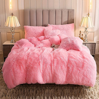 Cozy Fleece Duvet Cover Set with Zipper