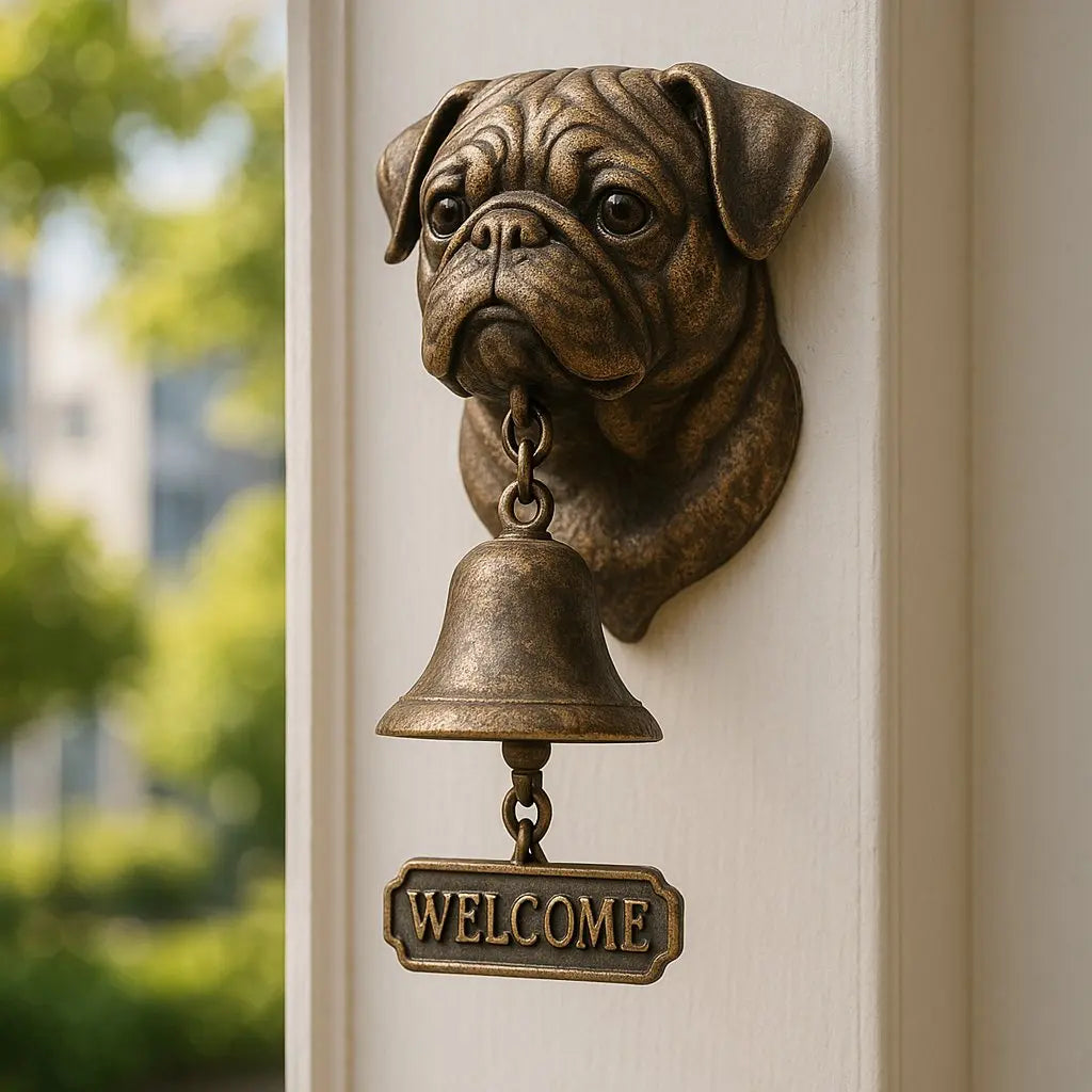 Stylish Bronze Wall Bell with Dog Design