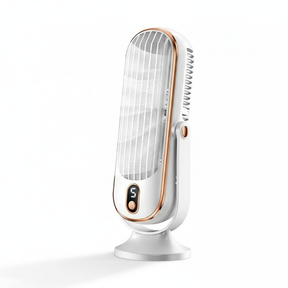Dual motor rechargeable desk air cooler fan