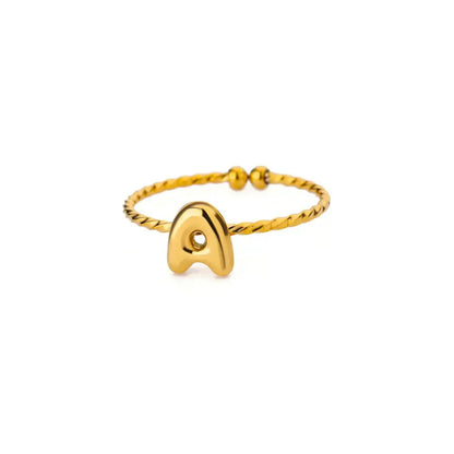 Delicate Personalized Alphabet Initial Ring - Yeezlab