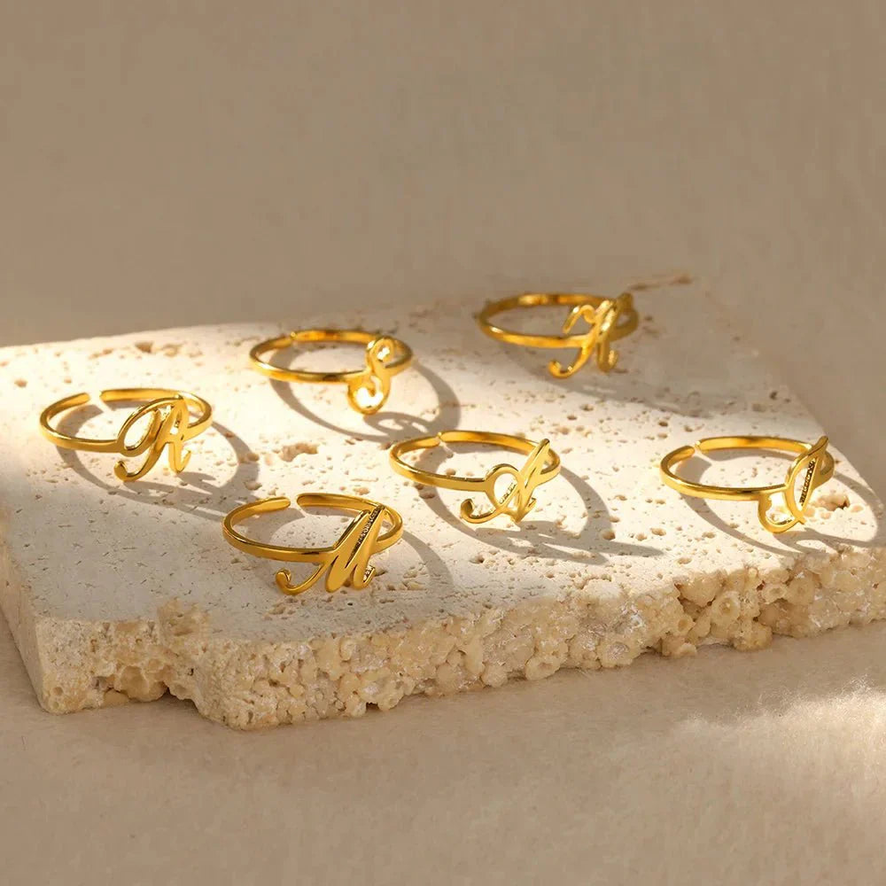 Simple Personalized Initial Letter Rings