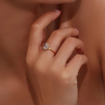 Delicate Adjustable Oval Cut Diamond Ring