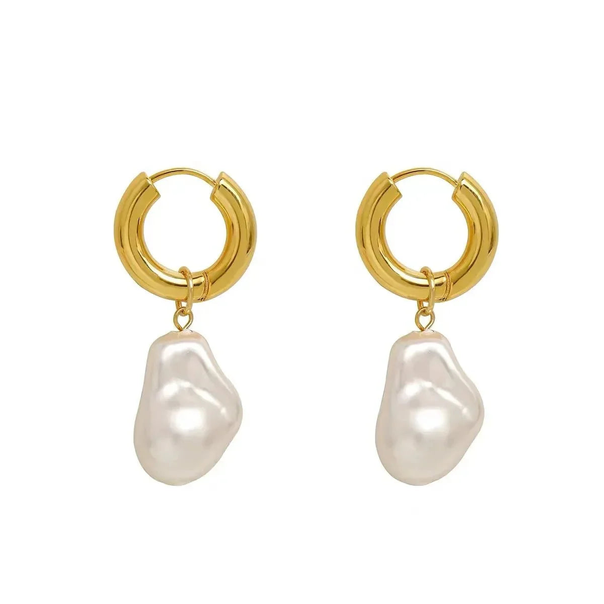 Delicate White Pearl Hug Earrings