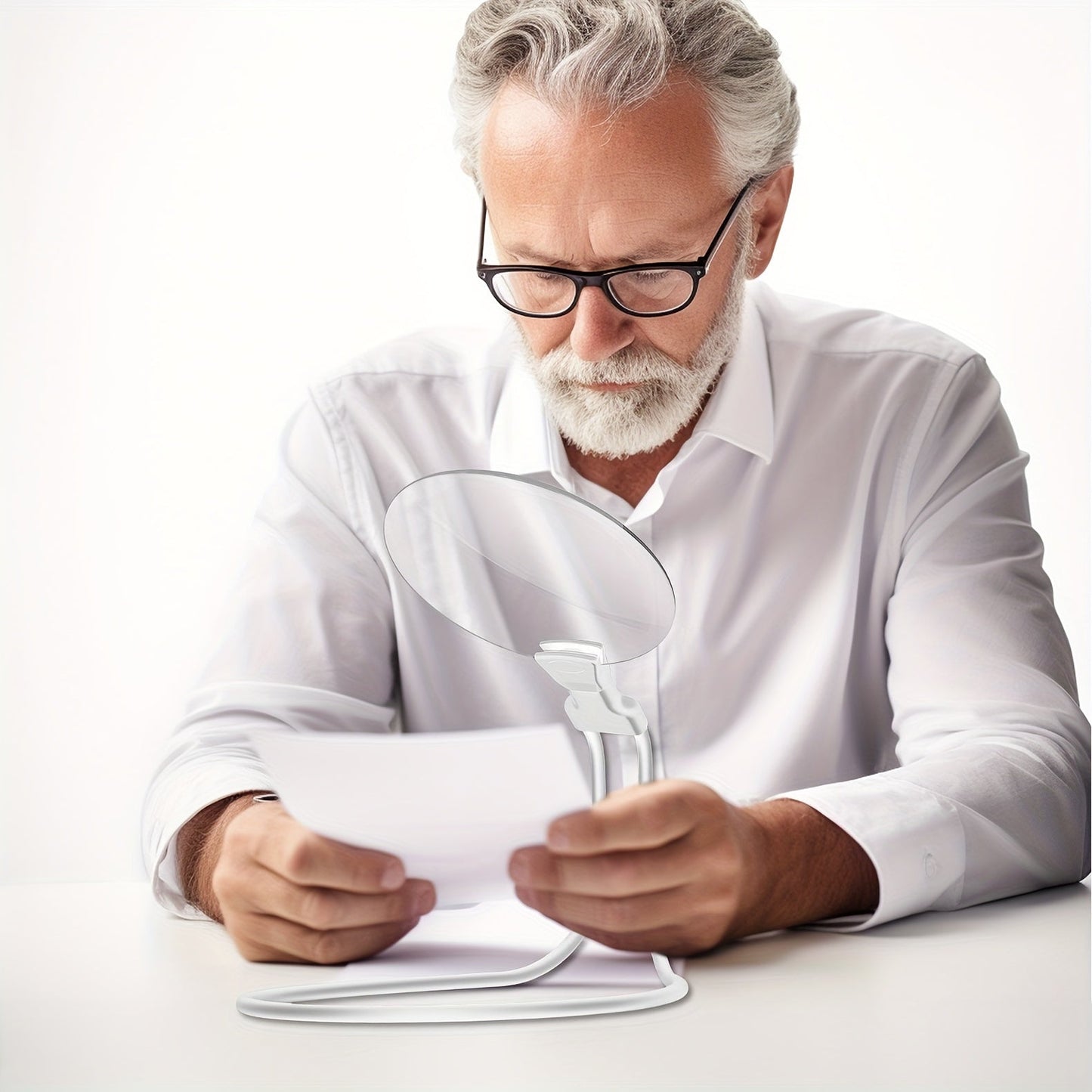 Hands-Free Reading Lamp with 5X Magnifying Lens
