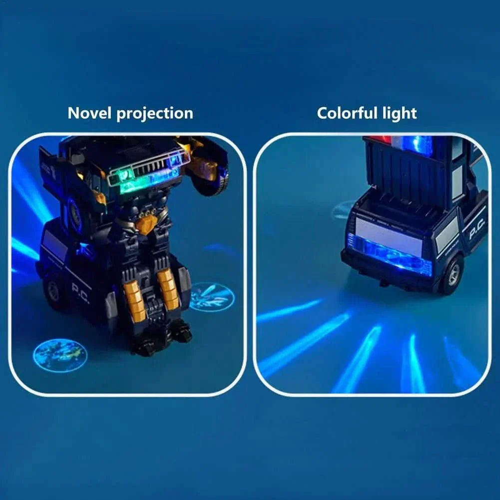 Fun LED Police Car Robot Toy with Sounds & Lights