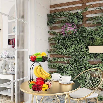 Space Saving 2-Tier Fruit Basket with Storage