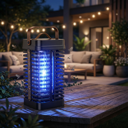 Outdoor fly bug zapper with 360° UV light