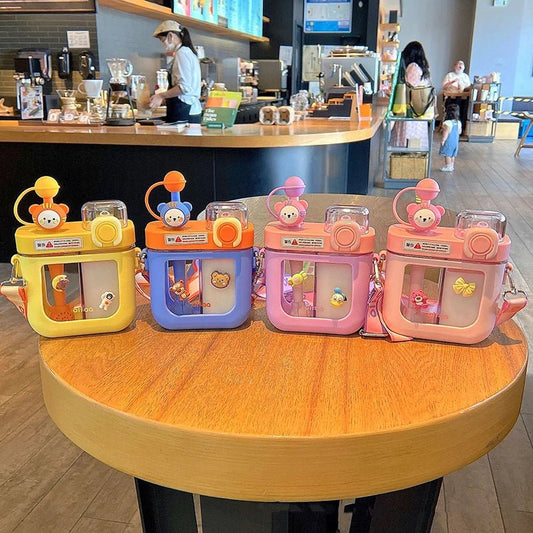 Double-Bin Drink More Kids Water Bottle - Portable Carrying Water Bottle With High Beauty Cartoon - Yeezlab