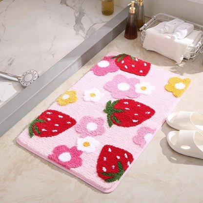 Colorful Floral Bathroom Rug