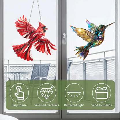 Colorful Bird Window Decoration