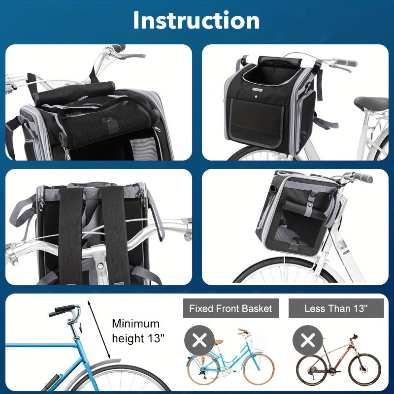 Collapsible Pet Bike Carrier Basket
