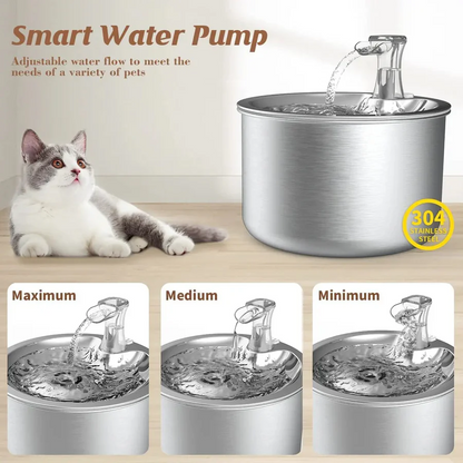 Pet Fountain Stainless Steel Cat Water Dispenser with Filter