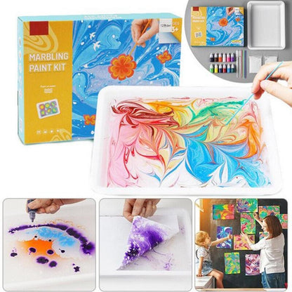 Colorful DIY Watercolor Marble Art Painting Kit