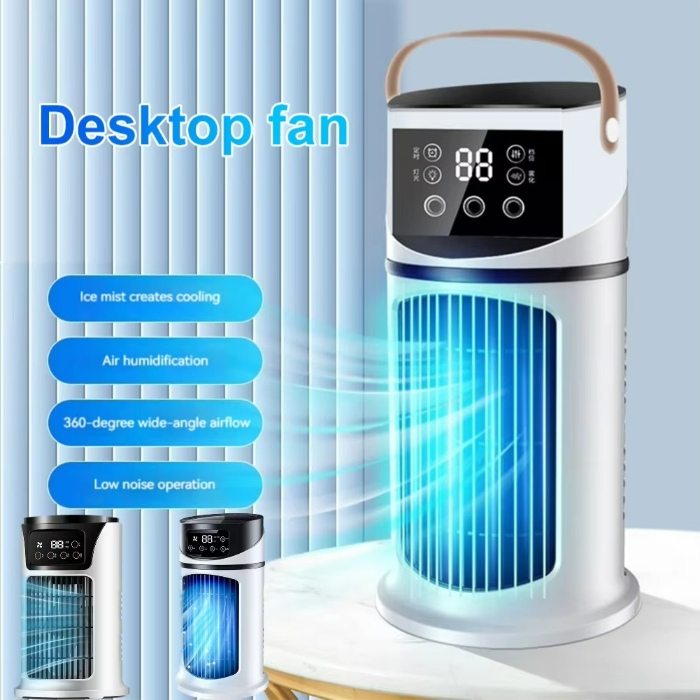 Portable 3-in-1 Mist Fan with Humidifier and LED Light