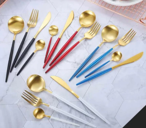 Premium 24-Piece Metal Flatware Set for Elegant Dining