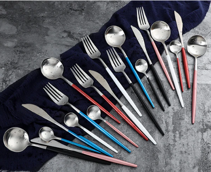 Premium 24-Piece Metal Flatware Set for Elegant Dining