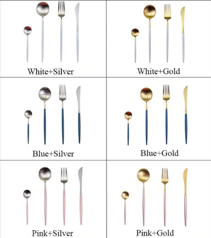 Premium 24-Piece Metal Flatware Set for Elegant Dining
