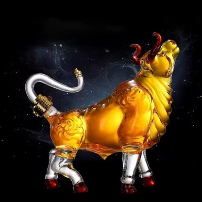Unique Bull Shaped Glass Decanter