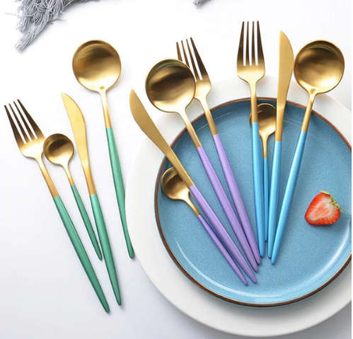 Premium 24-Piece Metal Flatware Set for Elegant Dining