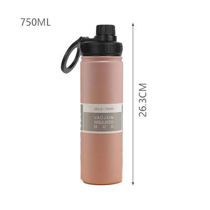 Thermal Stainless Steel Water Bottle with Phone Clip - 750ml