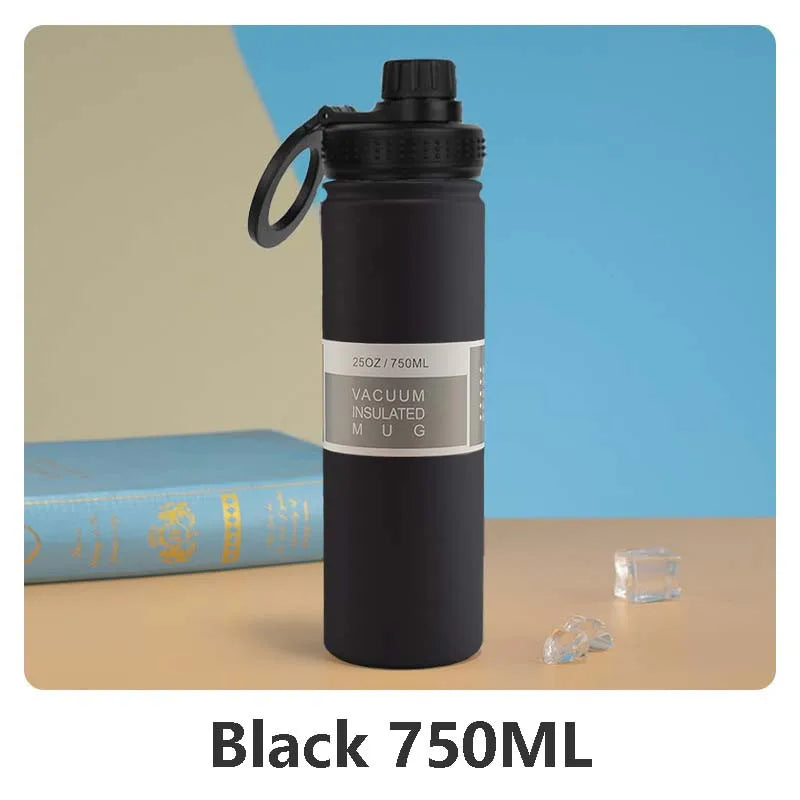 Thermal Stainless Steel Water Bottle with Phone Clip - 750ml