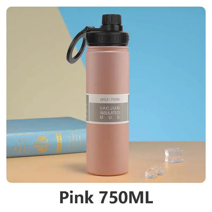 Thermal Stainless Steel Water Bottle with Phone Clip - 750ml