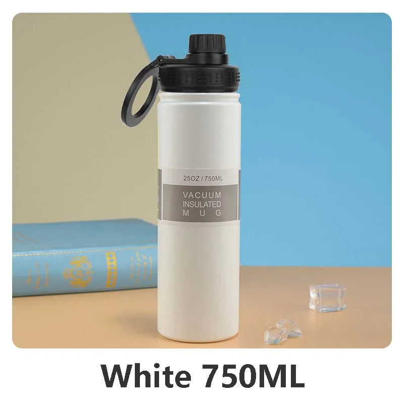Thermal Stainless Steel Water Bottle with Phone Clip - 750ml
