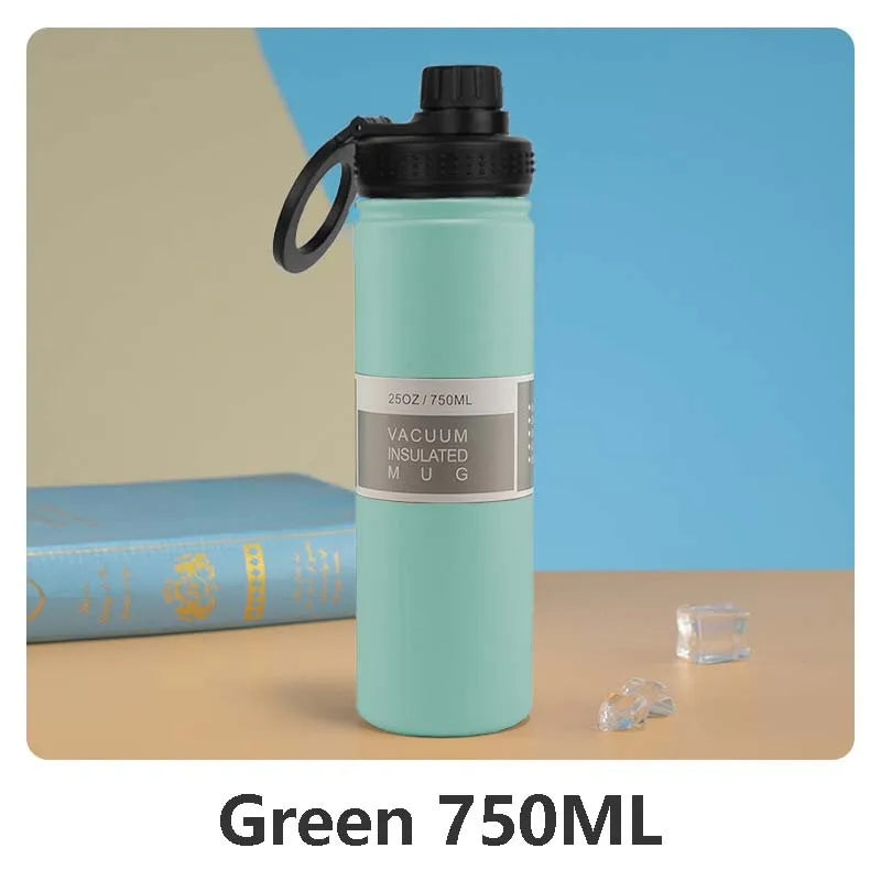 Thermal Stainless Steel Water Bottle with Phone Clip - 750ml