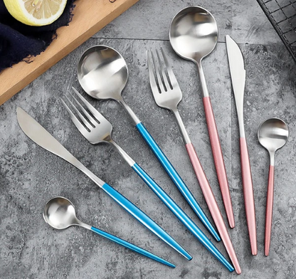 Premium 24-Piece Metal Flatware Set for Elegant Dining