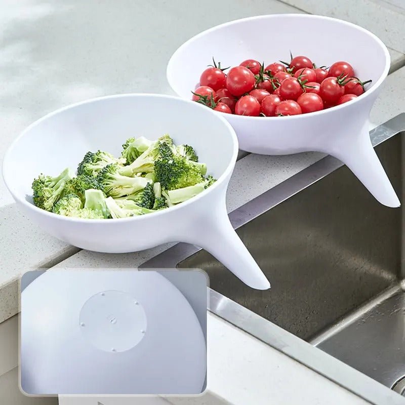 Drainer Food Basket - Creative Vegetable Fruit Foods Colander Draining Bowls With Spout - Yeezlab