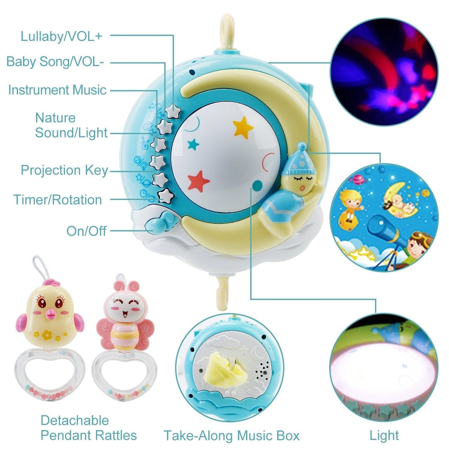 Soothing Baby Mobile with Calming Toys