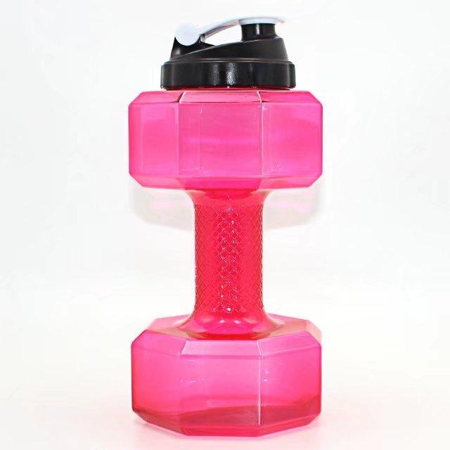 Dumbbell water bottle with grip handle