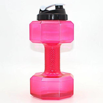 Dumbbell water bottle with grip handle