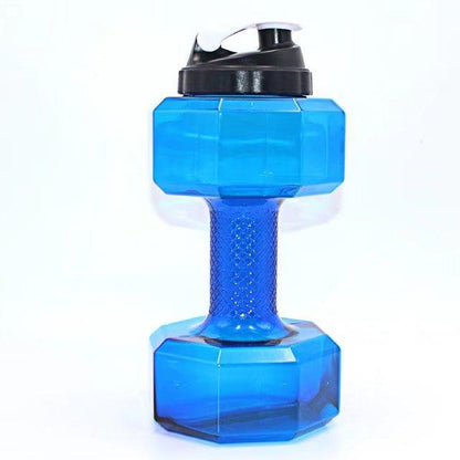 Dumbbell water bottle with grip handle