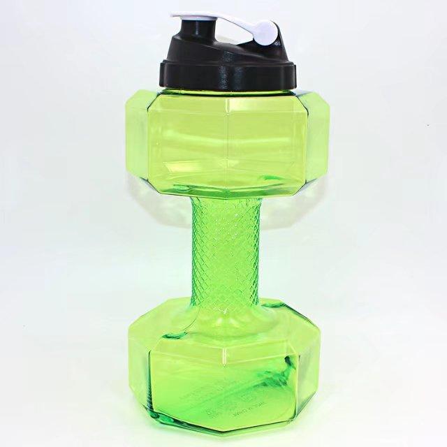 Dumbbell water bottle with grip handle