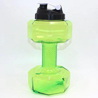 Dumbbell water bottle with grip handle