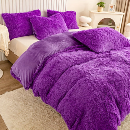 Cozy Fleece Duvet Cover Set with Zipper