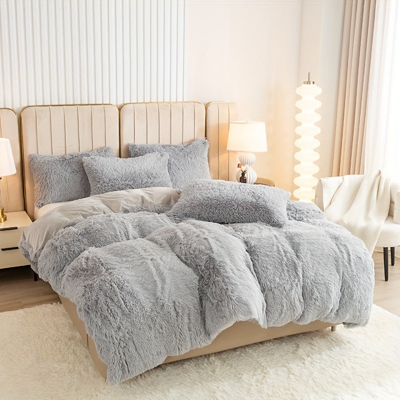 Cozy Fleece Duvet Cover Set with Zipper