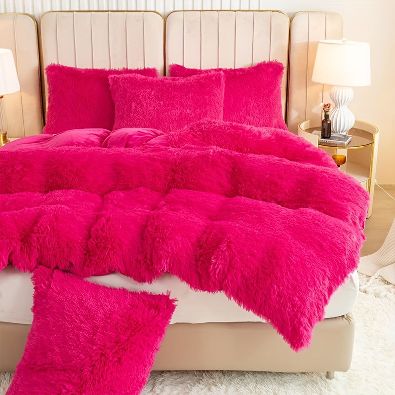 Cozy Fleece Duvet Cover Set with Zipper