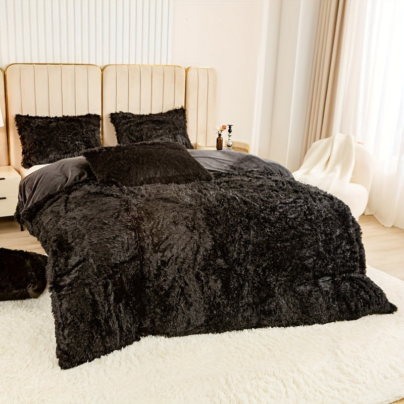 Cozy Fleece Duvet Cover Set with Zipper