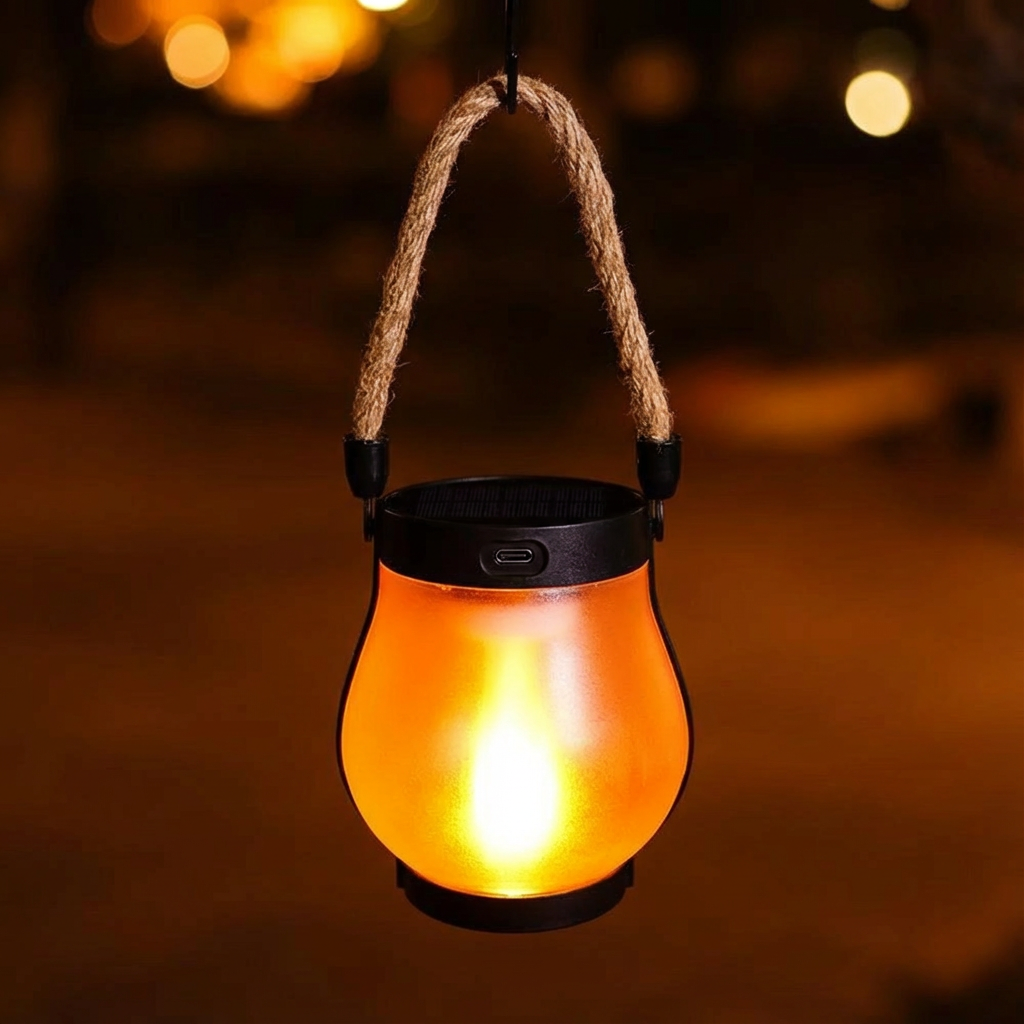 Solar Flickering Flame Garden Lantern