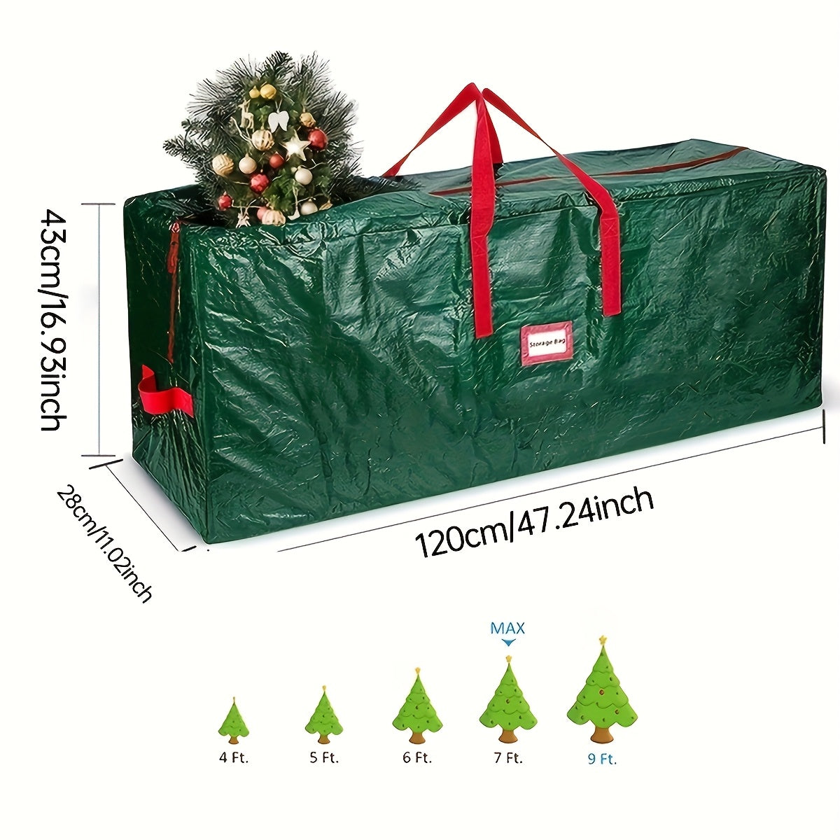 Extra Large Christmas Tree Storage Bag Waterproof Polyester