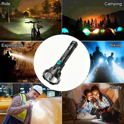 High Power 90000LM LED Flashlight with USB Recharge