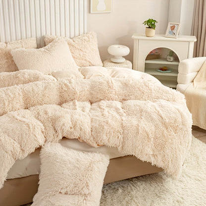 Cozy Fleece Duvet Cover Set with Zipper
