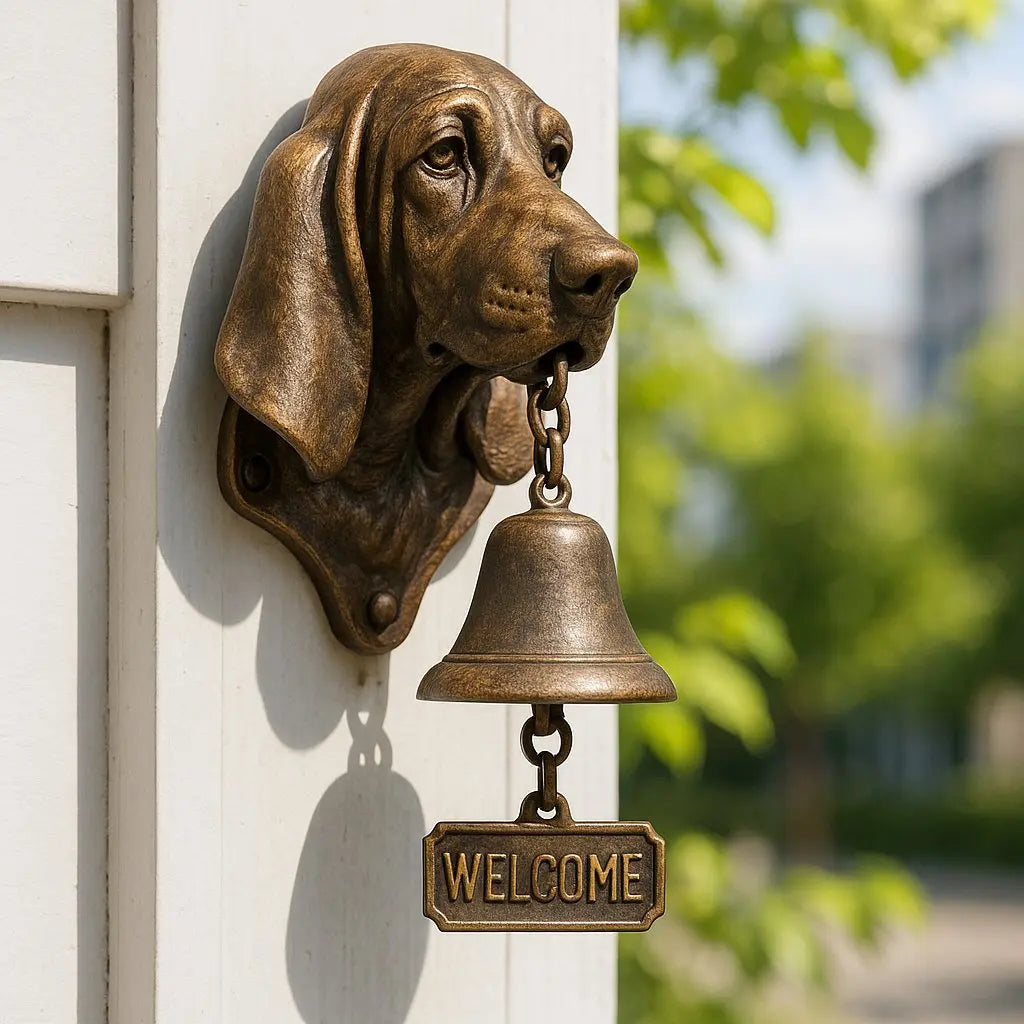 Stylish Bronze Wall Bell with Dog Design