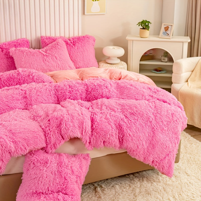 Cozy Fleece Duvet Cover Set with Zipper