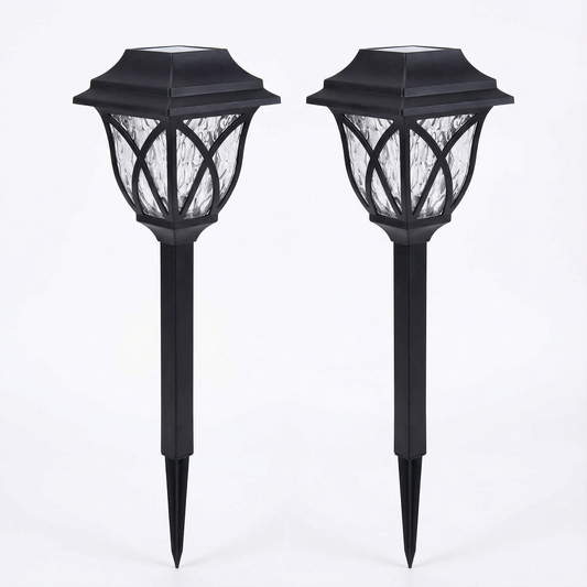 2 Pcs Solar-powered LED garden lights for pathways