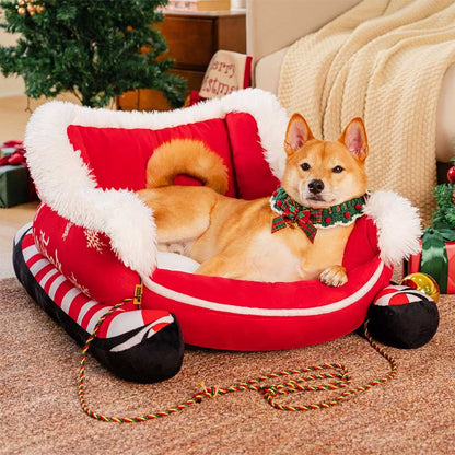 Cozy Plush Dog Bed for Warm Winter Sleep