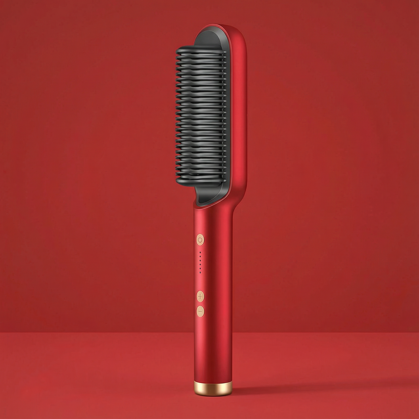 Ceramic ionic hair straightening brush with adjustable heat