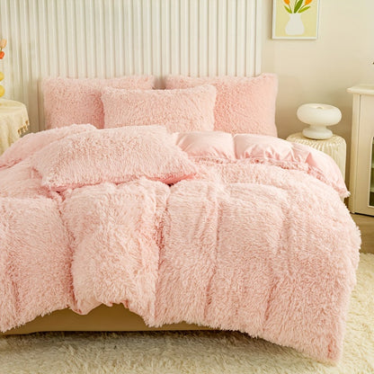 Cozy Fleece Duvet Cover Set with Zipper